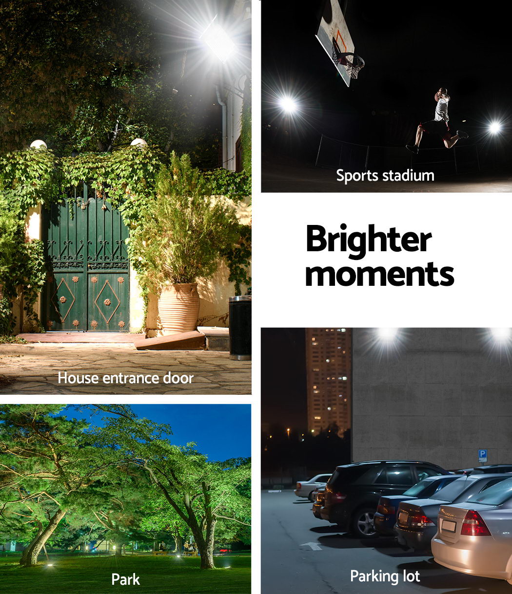 Solar Street Light 60W Flood Motion Sensor Remote Outdoor Lamp