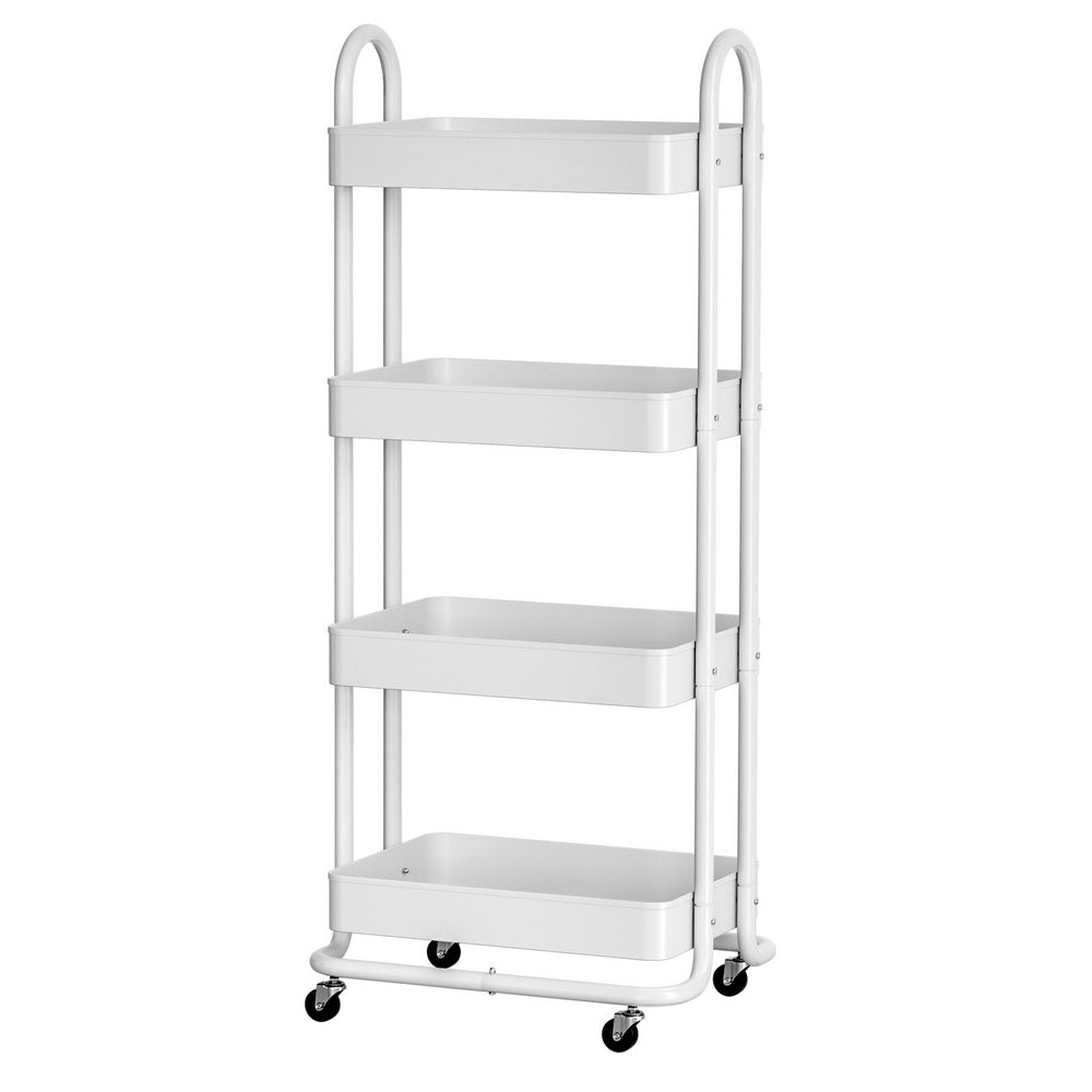 Storage Trolley Kitchen Cart 4 Tiers Black