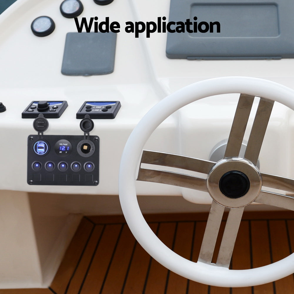  12V Switch Panel For Car Boat Marine USB ON-OFF LED Rocker Toggle