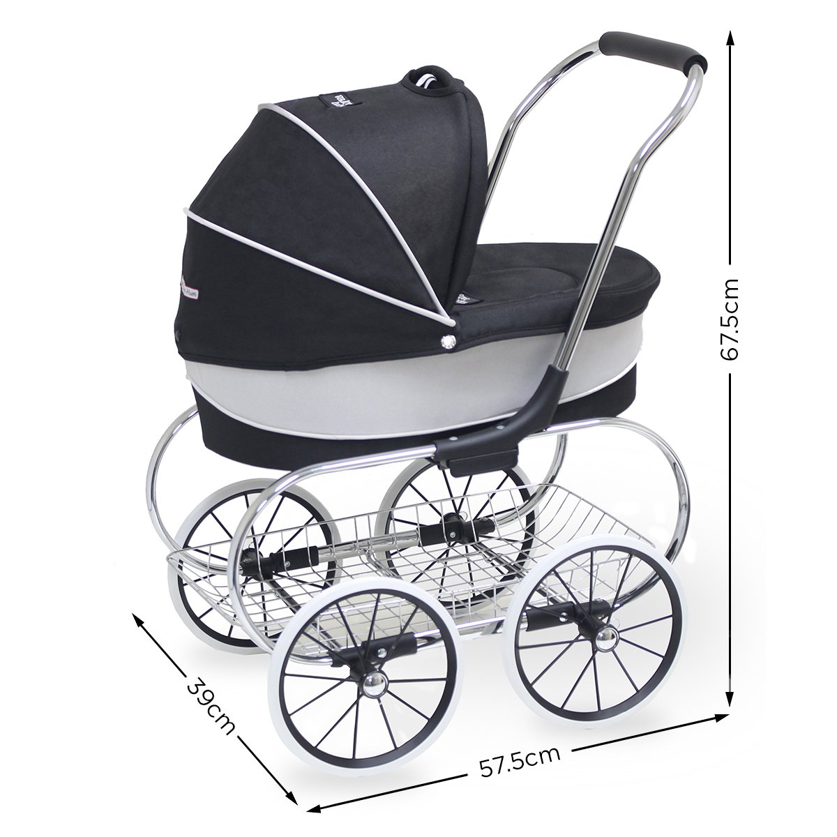 Baby Princess Doll Stroller - Raven Black