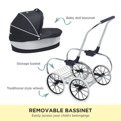Baby Princess Doll Stroller - Raven Black
