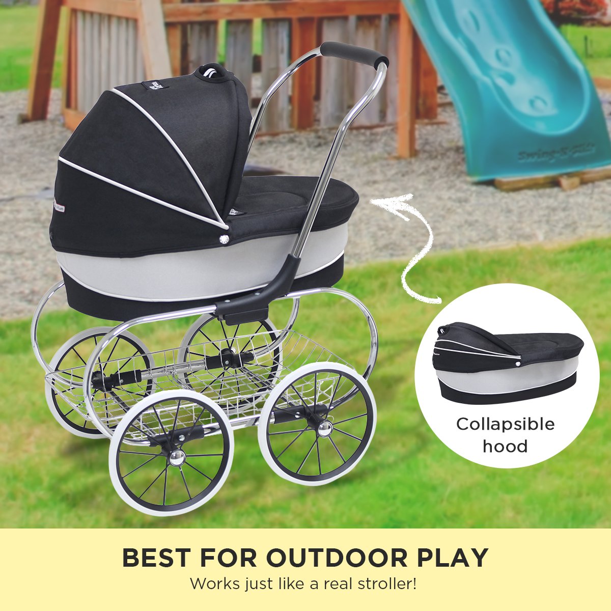 Baby Princess Doll Stroller - Raven Black