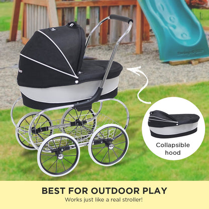 Baby Princess Doll Stroller - Raven Black