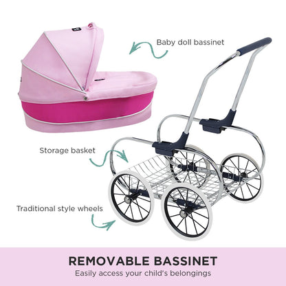 Baby Princess Doll Stroller - Hot Pink