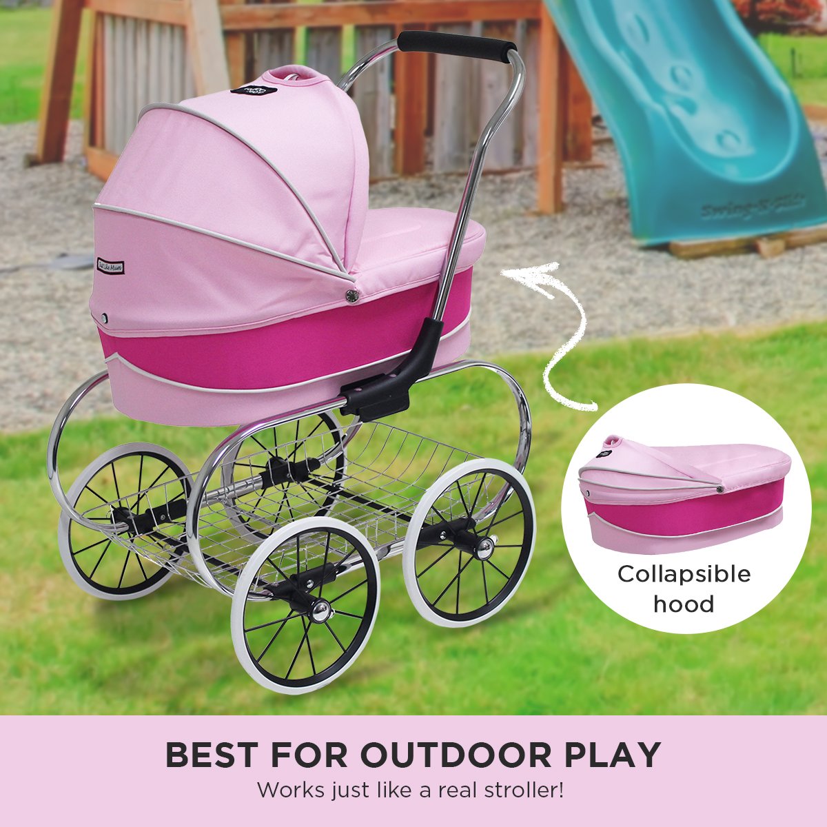Baby Princess Doll Stroller - Hot Pink