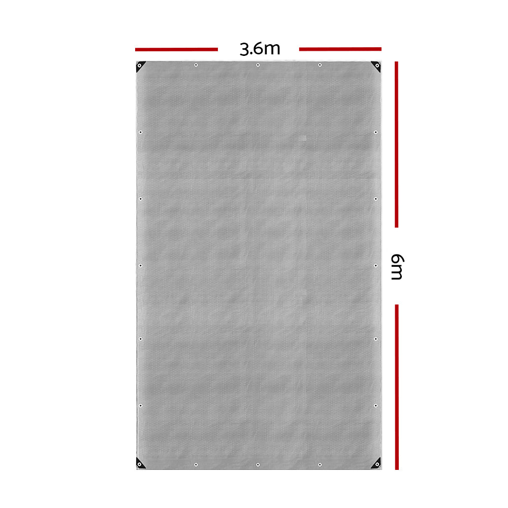 Tarp Tarpaulin 3.6X6M Canvas Camping Heavy Duty Sun Cover