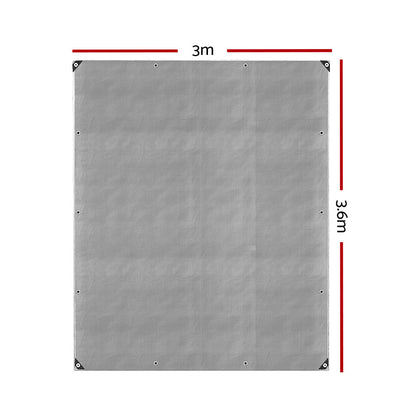 Tarp Tarpaulin 3X3.6M Canvas Camping Heavy Duty Sun Cover