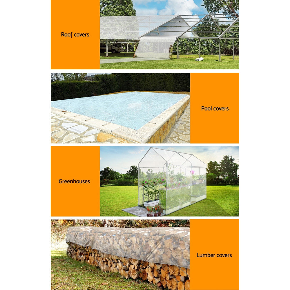 Tarp Tarpaulin 4X7M Canvas Heavy Duty Camping Cover Clear