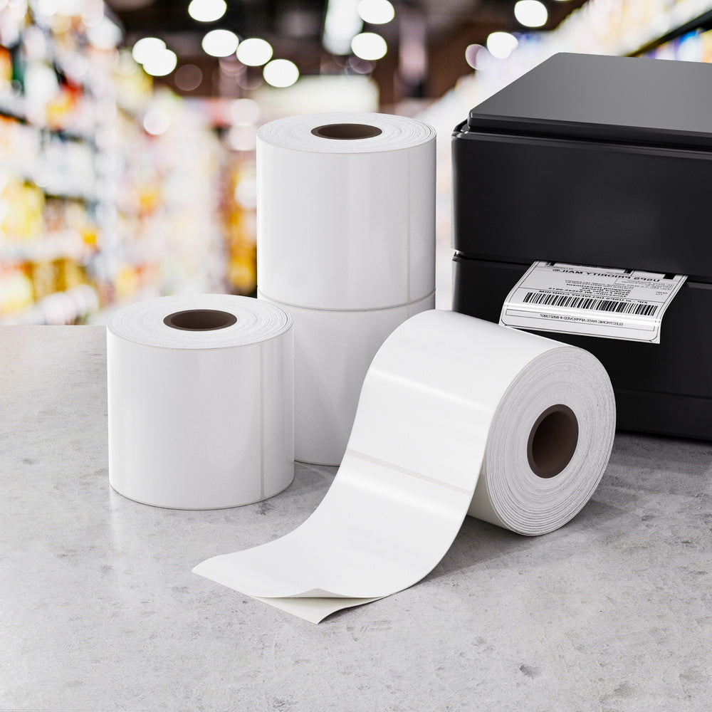 4 Rolls Direct Thermal Labels Paper Printer Paper Barcode‚ Shipping Stickers