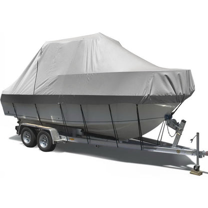 Boat Cover 25-27Ft Trailerable Jumbo Marine 600D Heavy Duty Grey