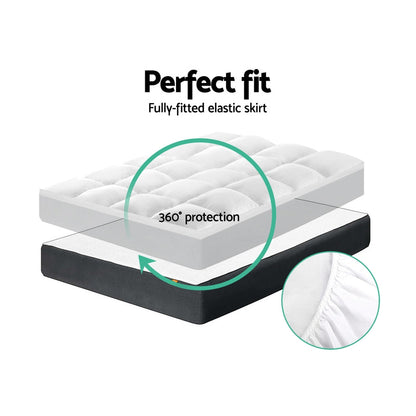 Queen Mattress Topper Pillowtop 1000Gsm Microfibre Filling Protector