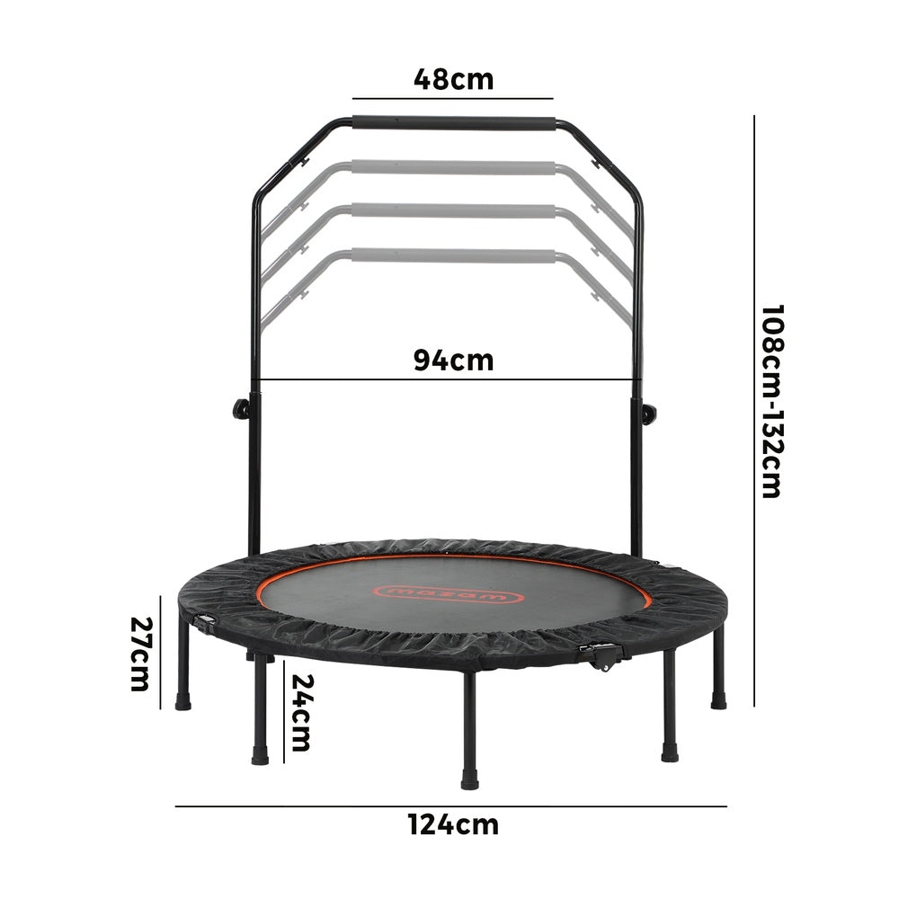 48" Trampoline Round Fitness Rebounder Handrail