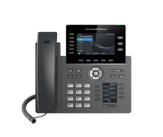 6 Line Ip Phone: Hd Audio, Colour Screen, Bluetooth+Wifi, Powerable Via Poe