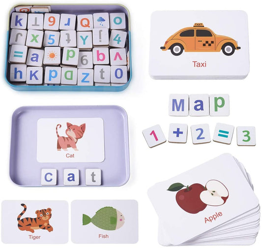 Wooden Magnetic Letters Numbers Alphabet Fridge Magnets Educational Toy Set For 3 To 5 Years Kid Toddler