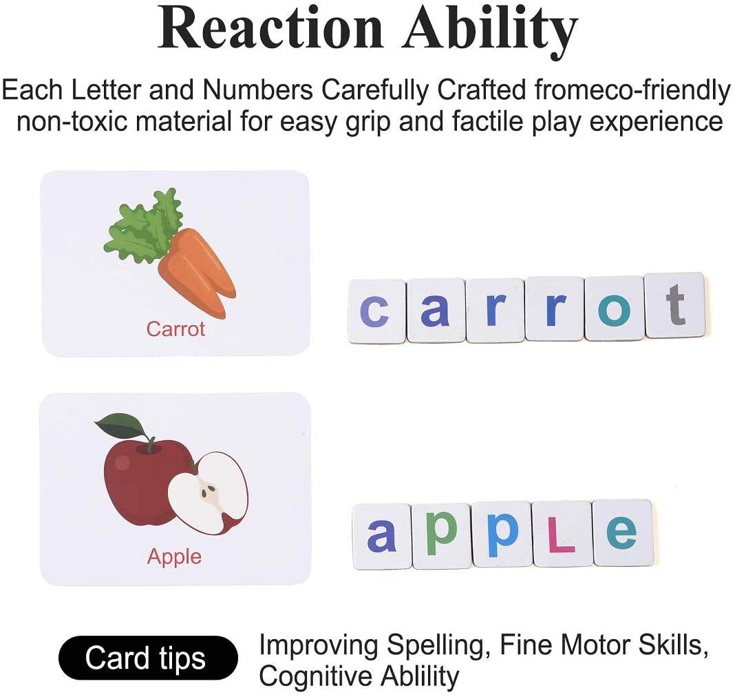 Wooden Magnetic Letters Numbers Alphabet Fridge Magnets Educational Toy Set For 3 To 5 Years Kid Toddler