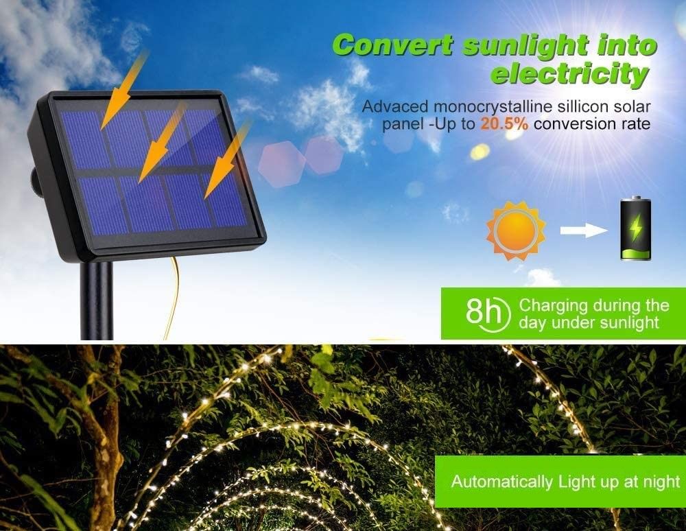 200 Waterproof LED Solar Fairy Light Outdoor