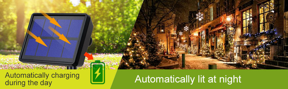 Solar-Powered Outdoor Lights: 20M, 200 Led, 8 Modes, Waterproof