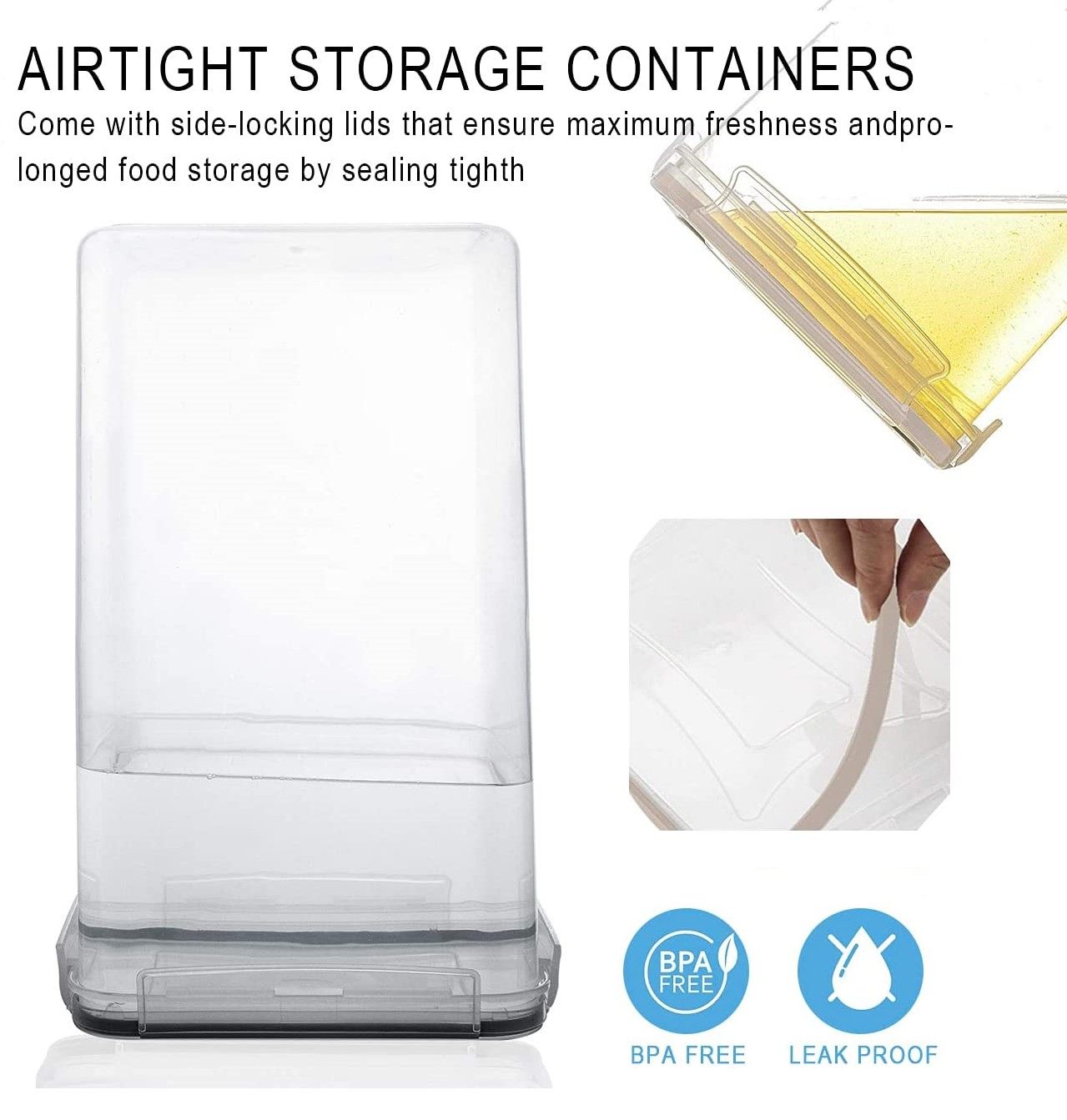 14 Pieces Airtight Food Storage And Bpa Free Plastic With Easy Lock Black