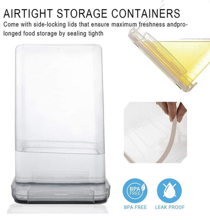 14 Pieces Airtight Food Storage And Bpa Free Plastic With Easy Lock Black