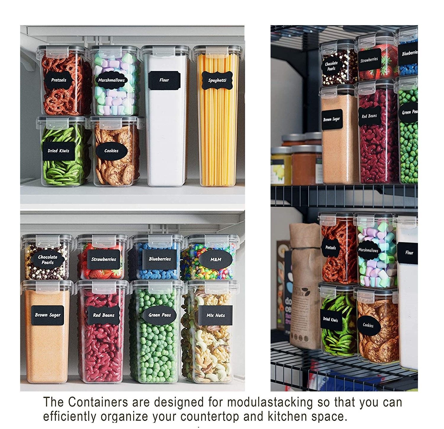 14 Pieces Airtight Food Storage And Bpa Free Plastic With Easy Lock Black