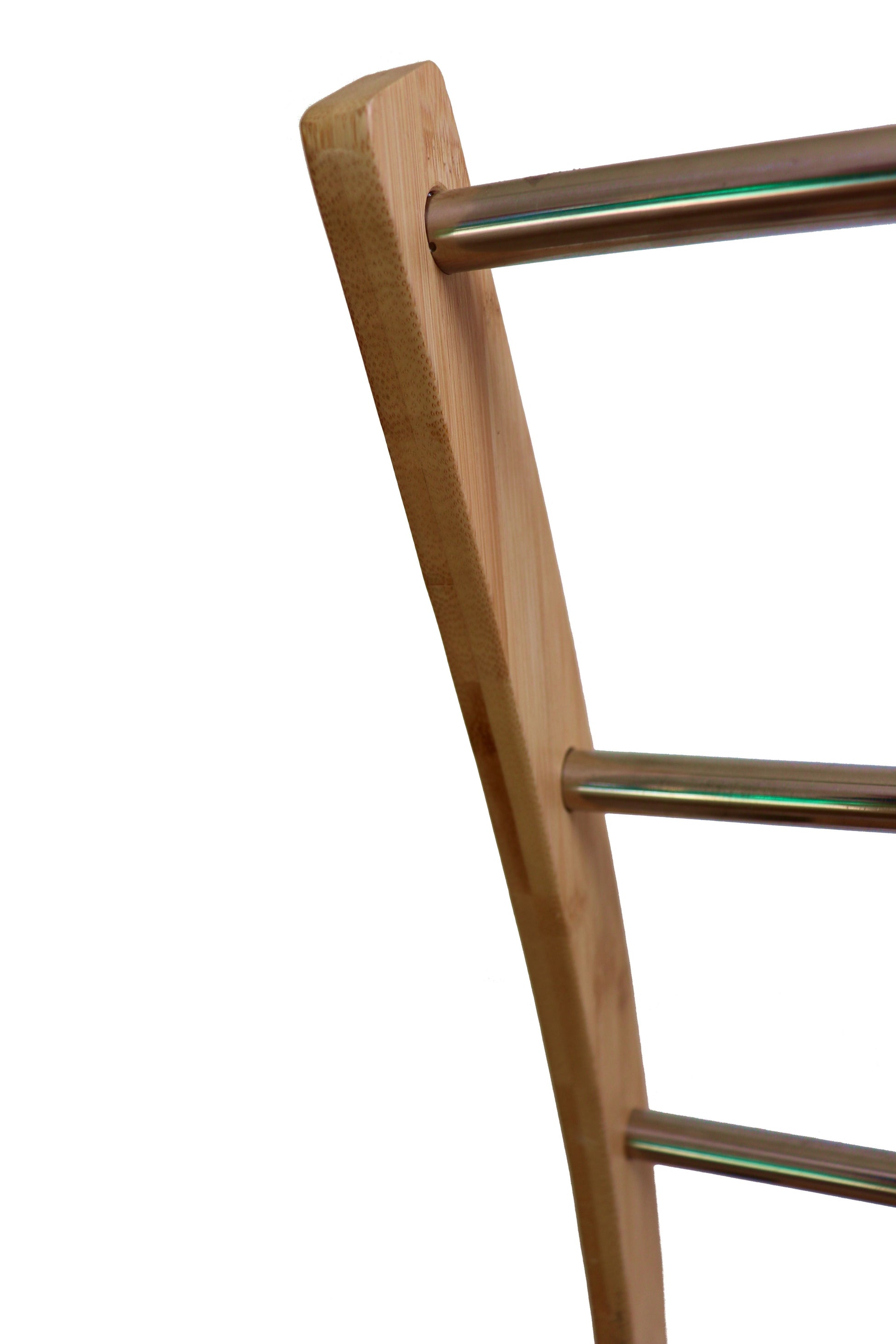 Bamboo Towel Bar Metal Holder Rack 3-Tier Freestanding And Bottom Shelf For Bathroom