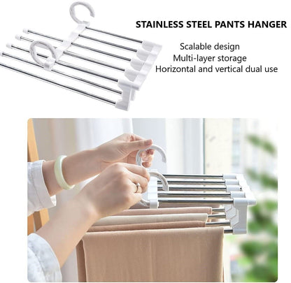 Stainless Steel Adjustable Pants Hangers 2 Pack