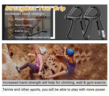 2 Pack Adjustable Hand Grip Strengthener For Hand Grip Strength