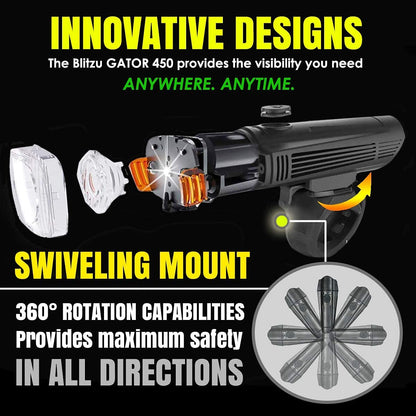 Waterproof Rechargeable Led Bike Lights Set (2000Mah Lithium Battery, 2 Usb Cables)