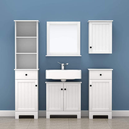 White Wall Cabinet With Door 40X52Cm