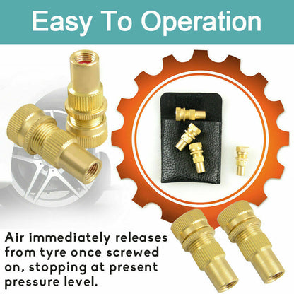 Tyre Deflators Brass Air Deflator 0-60 Psi Tire Valve Core Tool Automatic