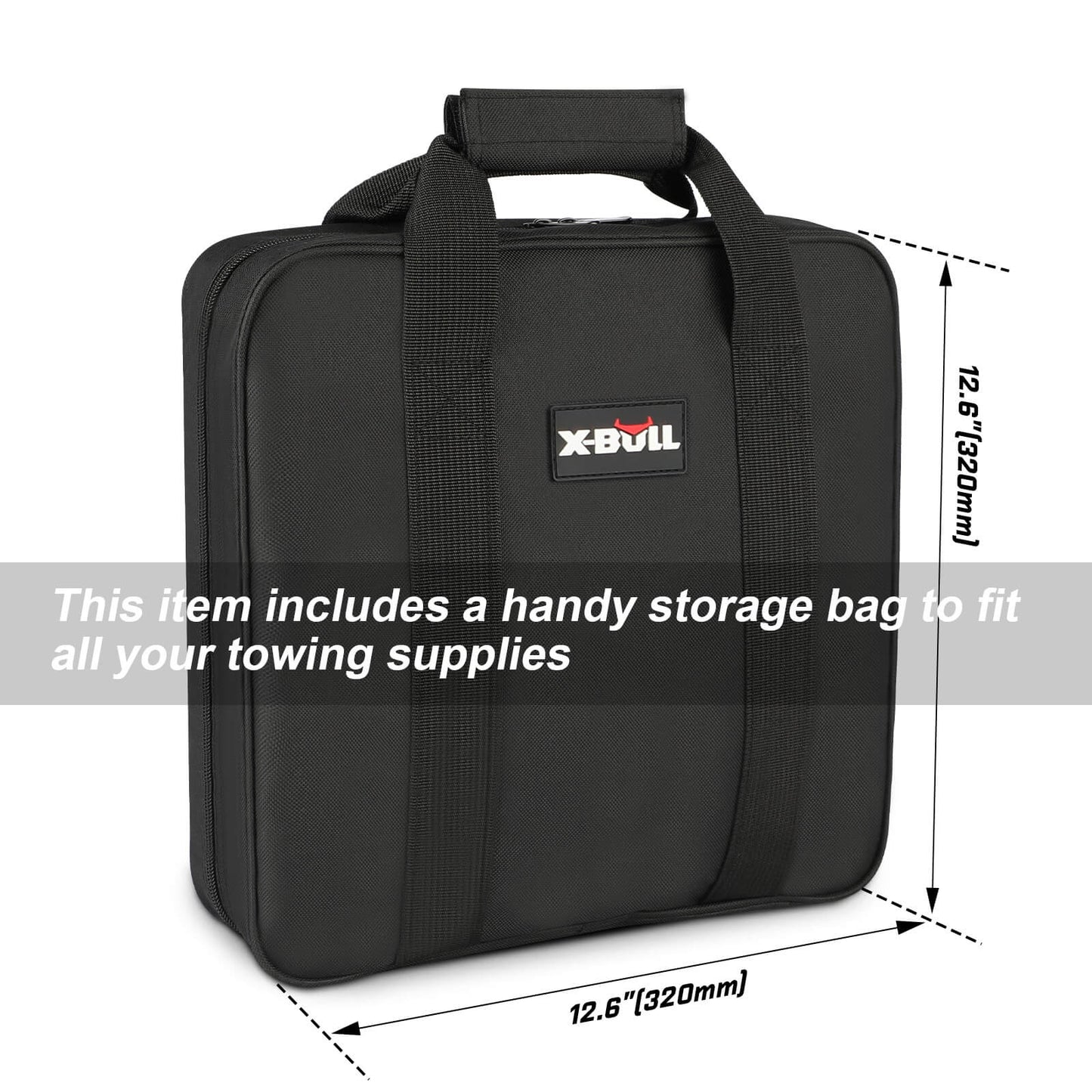 4Wd Recovery Kit With Snatch Strap, Hitch Receiver, And Bow Shackles