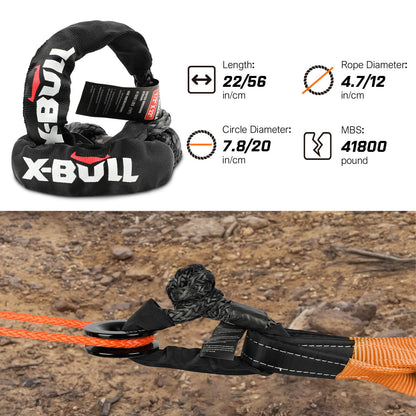 4Wd Recovery Kit With Snatch Strap, Soft Shackles, And Snatch Block Pulley