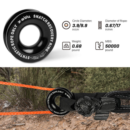 4Wd Recovery Kit With Snatch Strap, Soft Shackles, And Snatch Block Pulley