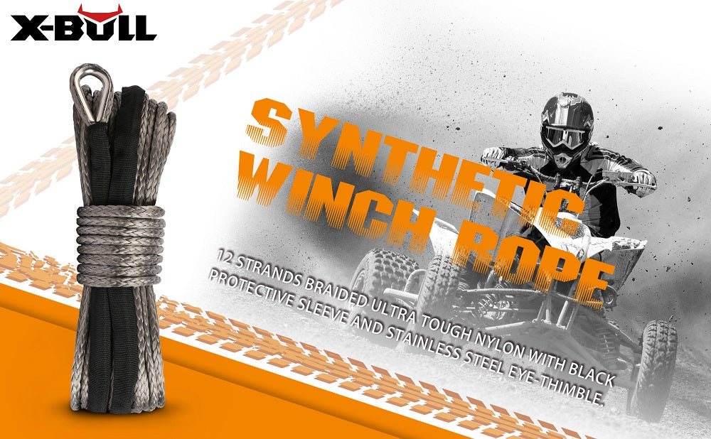 Synthetic Winch Rope 5.5Mm X 13M For Offroad Recovery
