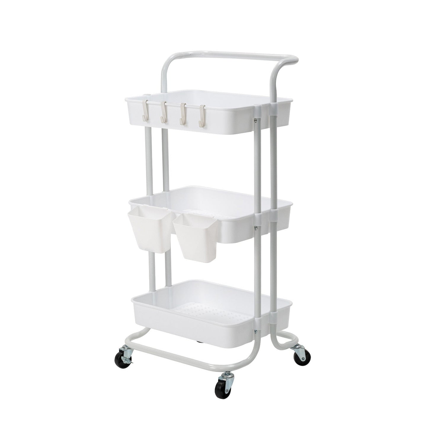 3/2 Tier Trolley Cart Storage Utility Rack Organizer Swivel Kitchen