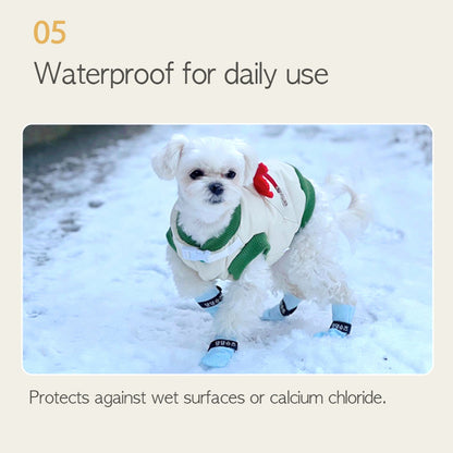 28x Waterproof Dog Shoes - Disposable Anti-Slip Pet Socks, Medium, Pink