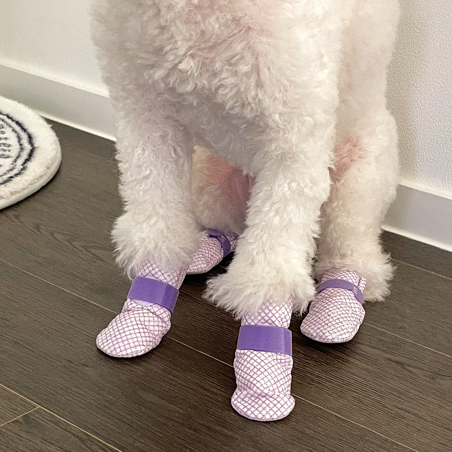 28x Waterproof Dog Shoes - Disposable Anti-Slip Pet Socks, Medium, Pink