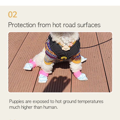 28x Waterproof Dog Shoes - Disposable Anti-Slip Pet Socks, Small, Yellow