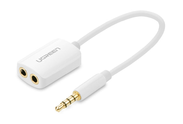 3.5Mm Male To Dual 3.5Mm Femaleheadset Splitter White (10789)