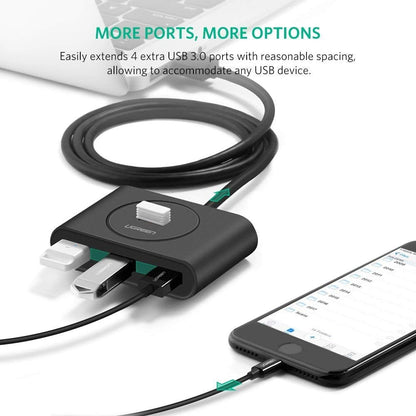 Usb 3.0 4 Ports Hub Black 50Cm (20290)
