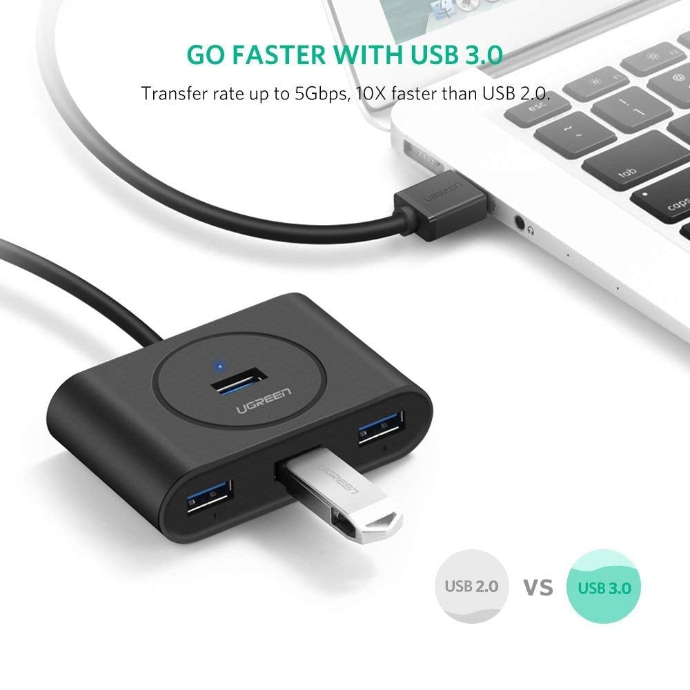 Usb 3.0 4 Ports Hub Black 50Cm (20290)