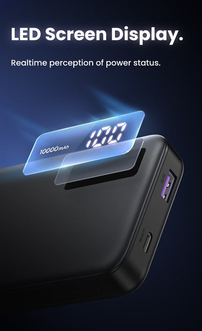10000Mah Two-Way Fast Charging Power Bank Black