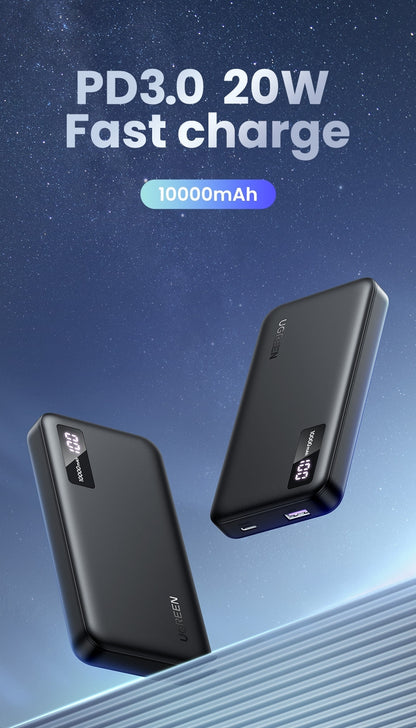 10000Mah Two-Way Fast Charging Power Bank Black