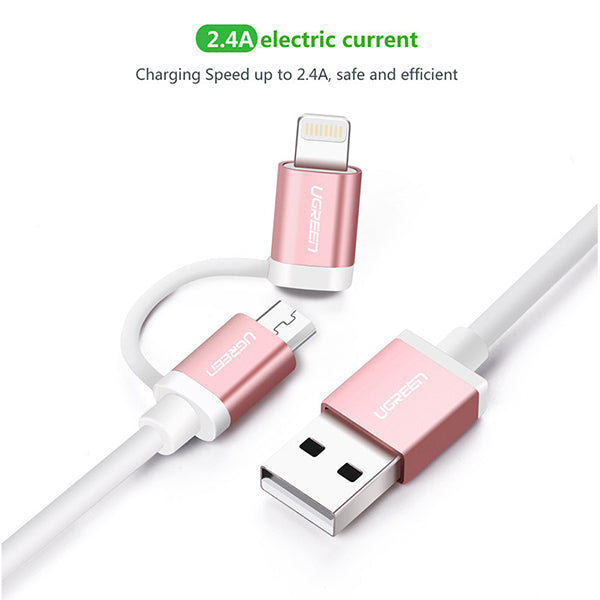 Micro-Usb To Usb Cable With Mfi Certified Iphone Adapter 1M (30470)