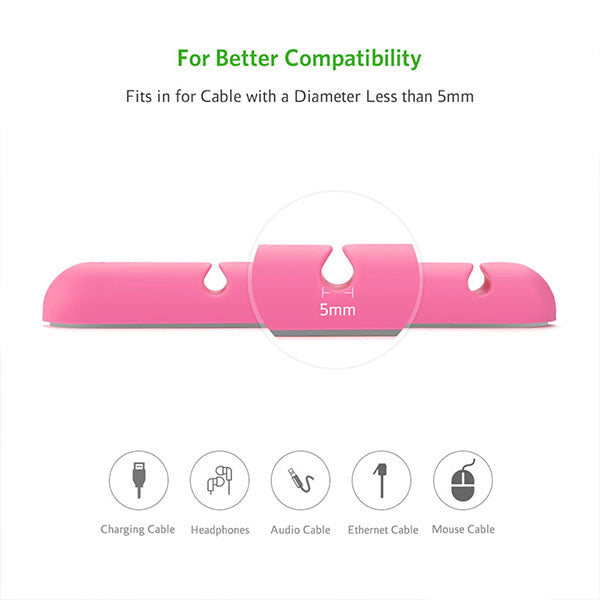 Cable Organizer (2Pcs/Pack) - Pink (30483)