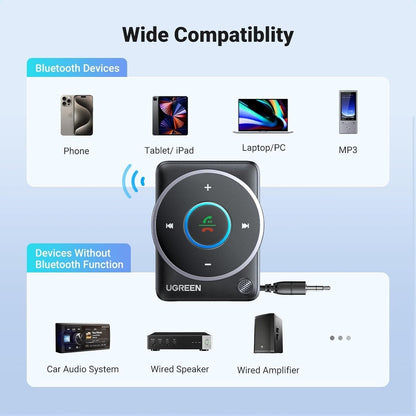 35002 Bluetooth 5.4 Aux Car Adapter (Enhanced Connection & Noise Cancellation)