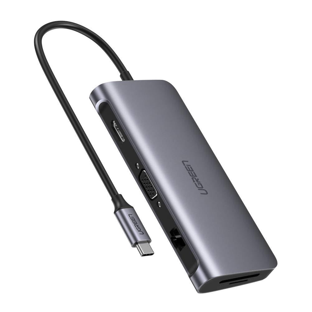 Type C 9 In 1 Multifunction Adapter- Hdmi/ Vga/Gigabit/Typec/Usb3.0 X 3/Sd/Tf