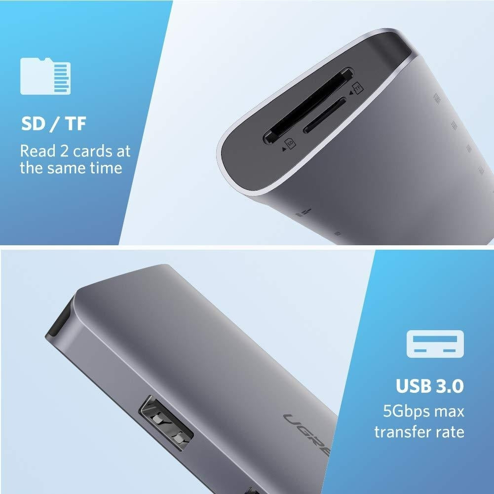 Type C 9 In 1 Multifunction Adapter- Hdmi/ Vga/Gigabit/Typec/Usb3.0 X 3/Sd/Tf