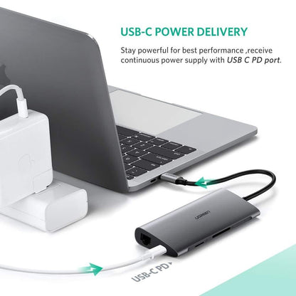 Type C 8 In 1 Multifultion Adaptor Vga/Usb3.0 X 3/Sd/Tf/Typec Pd Protoca