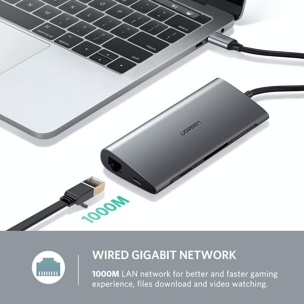 Type C 8 In 1 Multifultion Adaptor Vga/Usb3.0 X 3/Sd/Tf/Typec Pd Protoca
